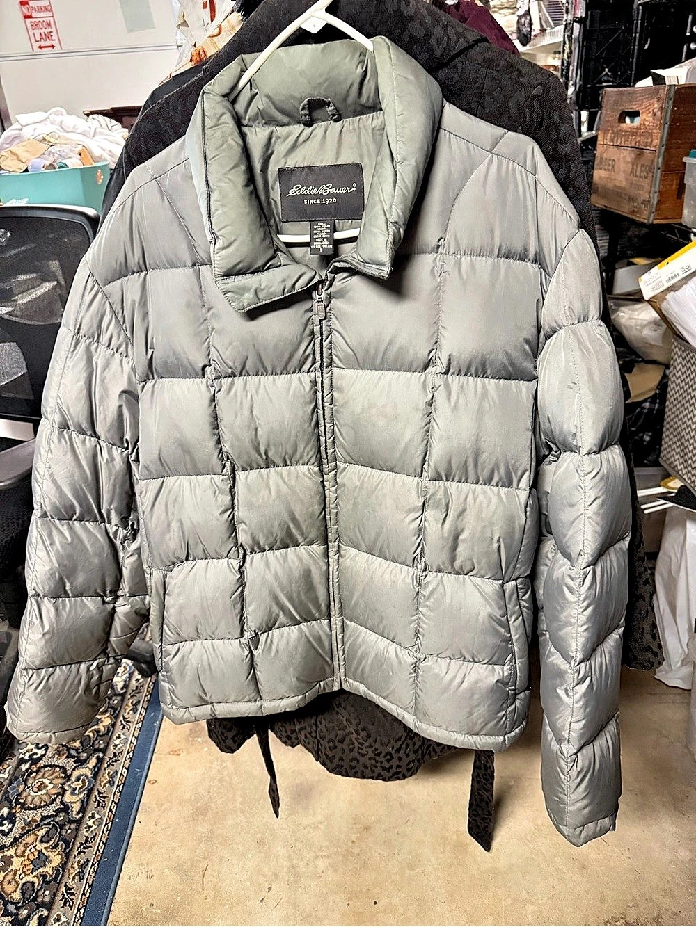 Eddie Bauer Puffer Jacket Gray Size Large